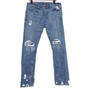 NSF Easy Straight Whiskered High Rise Distressed Jeans 31